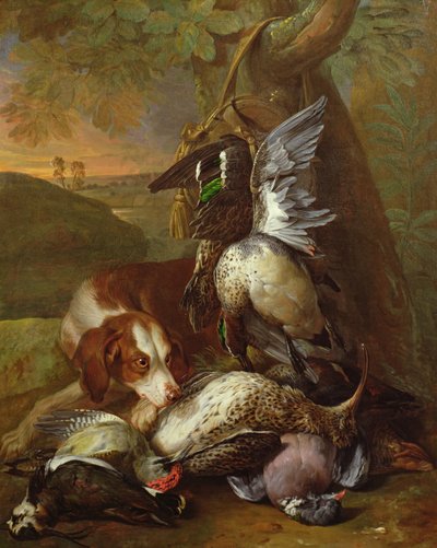 A Dog Guarding Game by Alexandre Francois Desportes